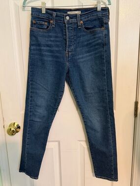 Levi's Dark Blue Denim Jeans with Brown Stitching